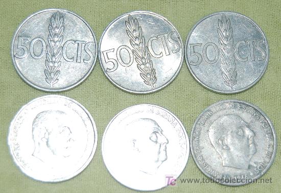 Monedas Franco: 6 MONEDAS DE 50 CENTIMOS 1966 - Foto 3