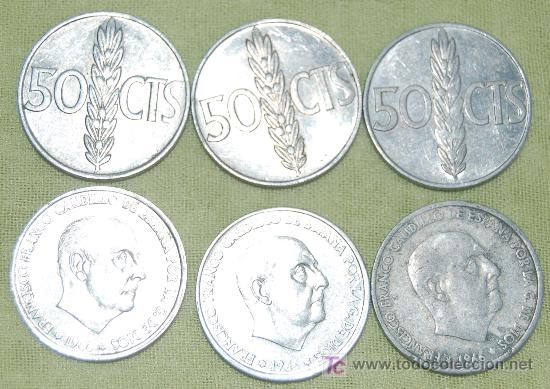 Monedas Franco: 6 MONEDAS DE 50 CENTIMOS 1966 - Foto 2