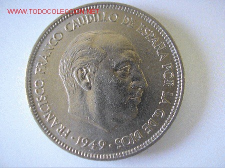 Monedas Franco: EXCELENTES  5 PESETAS 1949 (*49) - Foto 1