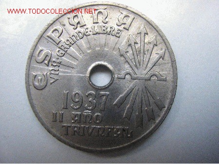 Monedas Franco: 25 CENTIMOS 1937 - Foto 1