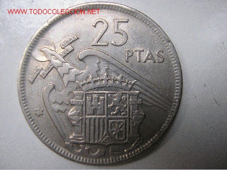 Monedas Franco: 25 PESETAS 1957 *70  SC-        CON PLUS - Foto 2