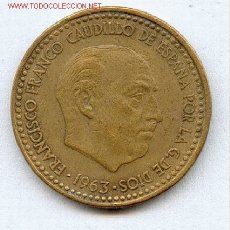 Monedas Franco: BONITA Y BARATA 1 PESETA 1963*64. MIRA EL RESTO DE MIS MONEDAS Y AHORRA EN GASTOS DE ENVIO AGRUPANDO. Lote 2149122