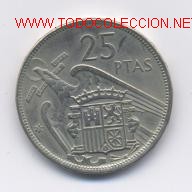 Monedas Franco: 343- 25 PESETAS- 1957*71 - Foto 2