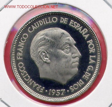 Monnaies Franco: 25 PESETAS 1957 *75 &iexcl;&iexcl; PROOF !! &iexcl;&iexcl; PROOF !!