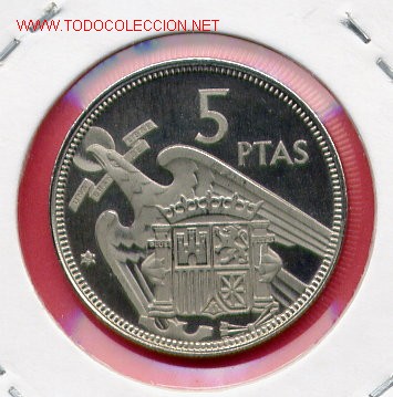 Monedas Franco: 5 PESETAS 1957 *75 &iexcl;&iexcl; PROOF !! &iexcl;&iexcl; PROOF !! - Foto 2