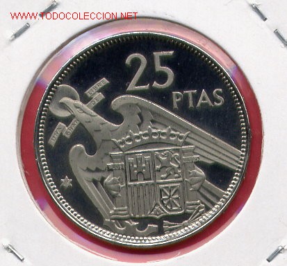 Monedas Franco: 25 PESETAS 1957 *75 &iexcl;&iexcl; PROOF !! &iexcl;&iexcl; PROOF !! - Foto 2