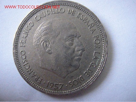 Monedas Franco: 25 PESETAS 1957 *58       CON PLUS - Foto 1
