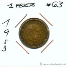 Monedas Franco: 1 PESETA MUY ESCASA 1953*63. AHORRA EN GASTOS DE ENVIO. SIEMPRE COBRO 5,5 EUROS POR EL ENVIO TOTAL. Lote 27244184