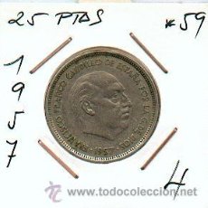 Monedas Franco: 25 PESETAS 1957*59*VER*AHORRA EN GASTOS AGRUPANDO TODAS TUS COMPRAS EN UN SOLO ENVIO. Lote 26444385