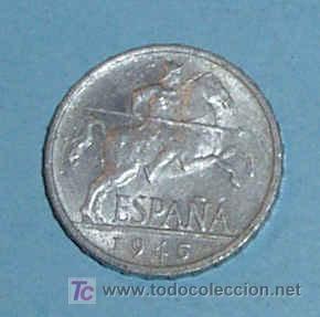 Monedas Franco: ESPA&Ntilde;A 5 CENTIMOS 1945 - Foto 1