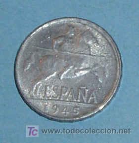 Monedas Franco: ESPA&Ntilde;A 5 CENTIMOS 1945 - Foto 1