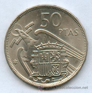 Monedas Franco: 50 PTAS 1957*71 CON BRILLO ORIGINAL. - Foto 2