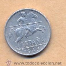 Monedas Franco: MONEDA 166 - F FRANCO - 10 CÉNTIMOS 1945 - M.B.C.+ - F FRANCO - 10 CÉNTIMOS 1945 - M.B.C.+ - 
