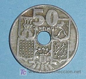 Monedas Franco: ESPA&Ntilde;A 50 CENTIMOS 1949 * 56 - Foto 2