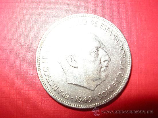 Monedas Franco: MONEDA DE 5 PESETAS DEL A&Ntilde;O 1949 - Foto 1