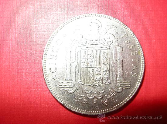 Monedas Franco: MONEDA DE 5 PESETAS DEL A&Ntilde;O 1949 - Foto 2