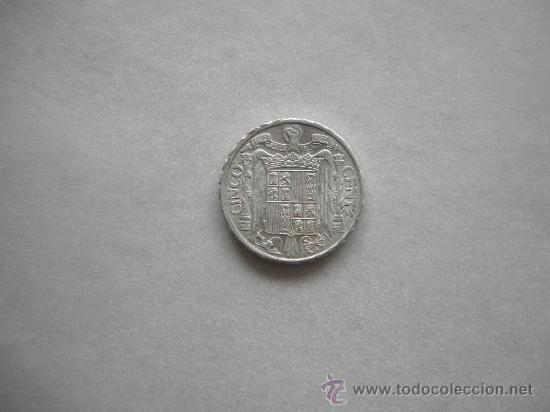 Monedas Franco: moneda cinco centimos de aluminio del a&ntilde;o 1945 - Foto 2