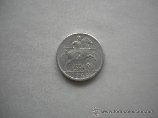 Monedas Franco: moneda cinco centimos de aluminio del a&ntilde;o 1940 - Foto 1