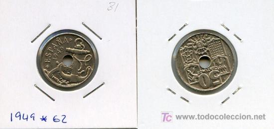 Monedas Franco: 50 centimos 1949 *62 - Foto 1