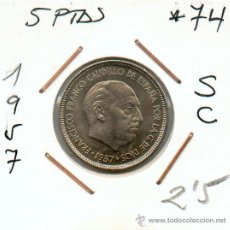 Monedas Franco: SIN CIRCULAR 5 PESETAS ESTADO ESPAÑOL (FRANCISCO FRANCO) AÑO 1957-74. Lote 21361669