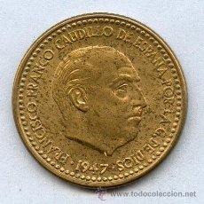 Monedas Franco: MUY RARA Y ESCASA Y MUCHO MÁS EN ESTA CONSERVACIÓN. 1 PESETA AÑO 1947*51.