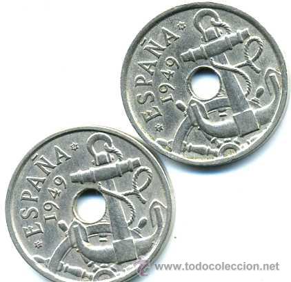 Monedas Franco: 2 MONEDAS 50 CENTIMOS 1949-56, - Foto 1
