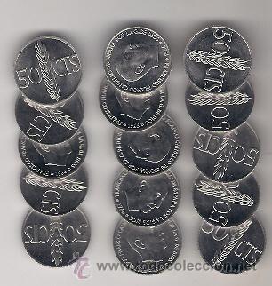 Monedas Franco: 15 monedas sin circular de 50 cent 1966*71 - Foto 1