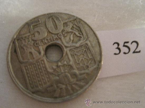 Monedas Franco: Espa&ntilde;a 50 centimos1949-62  MBC - Foto 2