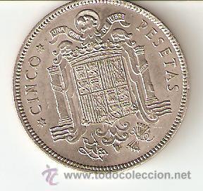 Monedas Franco: CINCO PESETAS A&Ntilde;O 1949 - Foto 2