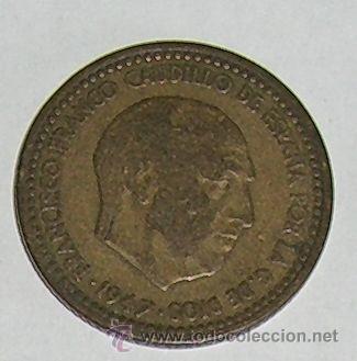 Monedas Franco: Peseta 1947 estrella 49 - Foto 1