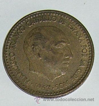 Monedas Franco: Peseta 1963 estrella 63 - Foto 1