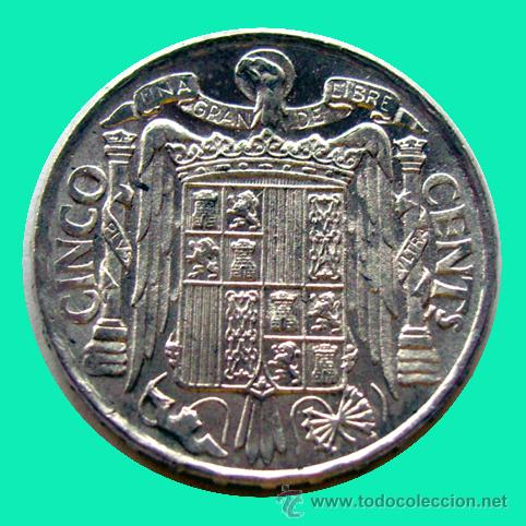 Monedas Franco: ESTADO ESPA&Ntilde;OL . 5 CENTIMOS 1945 . SIN CIRCULAR - Foto 2