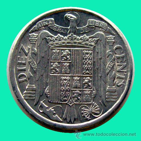 Monedas Franco: ESTADO ESPA&Ntilde;OL . 10 C&Eacute;NTIMOS 1940 .  EBC + - Foto 2