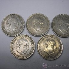 Monedas Franco: LOTE DE 5 MONEDAS DE NIKEL DE 50 PESETAS DE 1957. FRANCO. Lote 31662630