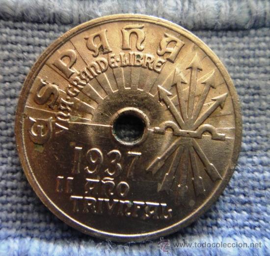 Monedas Franco: MONEDA 25 CENTIMOS 1937 ESPA&Ntilde;A - Foto 1