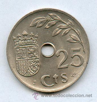 Monedas Franco: EXCEPCIONAL MONEDA DE 25 CENTIMOS A&Ntilde;O 1937 - Foto 2