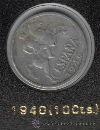 Monedas Franco: 10 CENTIMOS 1940 - ESTADO ESPA&Ntilde;OL MBC - Foto 3