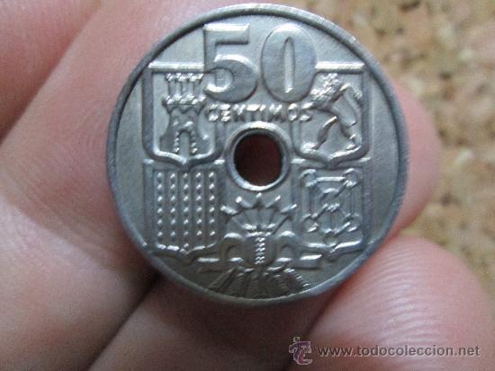 Monedas Franco: 50 centimos 1949 estrella 51 - Foto 2
