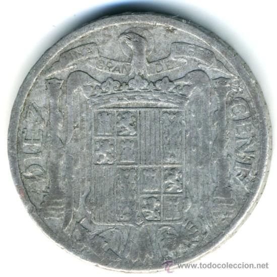 Monedas Franco: 10 c&eacute;ntimos 1941. aluminio - Foto 1
