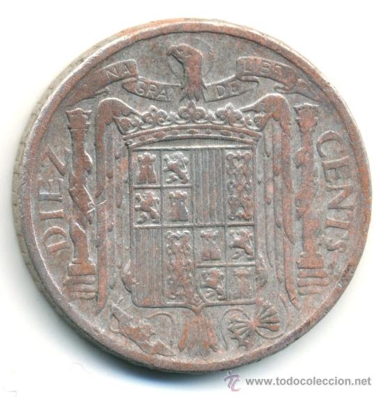 Monedas Franco: 10 c&eacute;ntimos 1941. aluminio - Foto 2