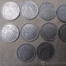 Monedas Franco: LOTE DIEZ MONEDAS DE FRANCO DE 50 PESETAS - * 1957/60 2 *1957/58 5 * 1957/59 2, 1 ESTRELLA BORROSA. Lote 38298371