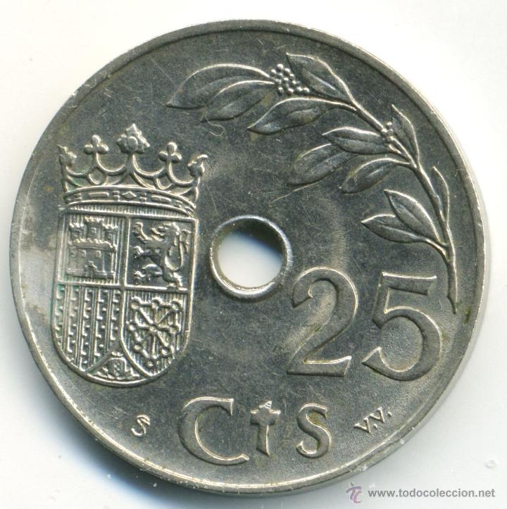 Monedas Franco: Espa&ntilde;a, 25 c&eacute;ntimos 1937. EBC - Foto 2