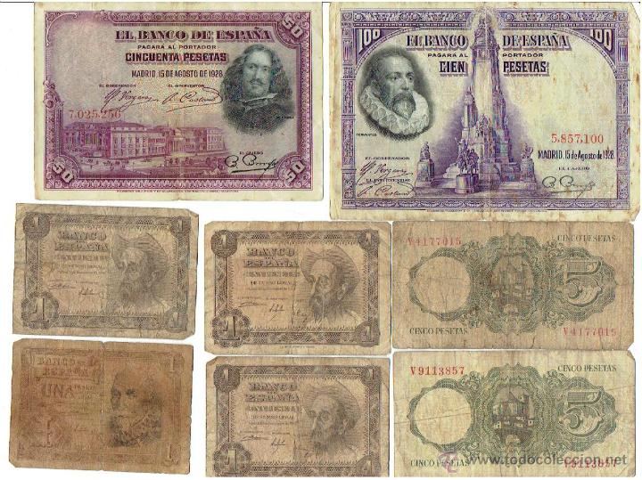 Monedas Franco: LOTE DE BILLETES ESPA&Ntilde;OLES - Foto 1