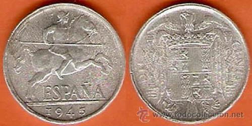 Monedas Franco: 10 C&Eacute;NTIMOS A&Ntilde;O 1945-MBC. - Foto 1