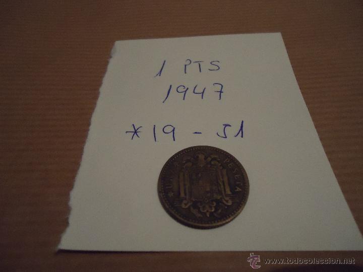 Monedas Franco: MONEDA DE 1 PTS DE 1947 *19-*51 - Foto 1