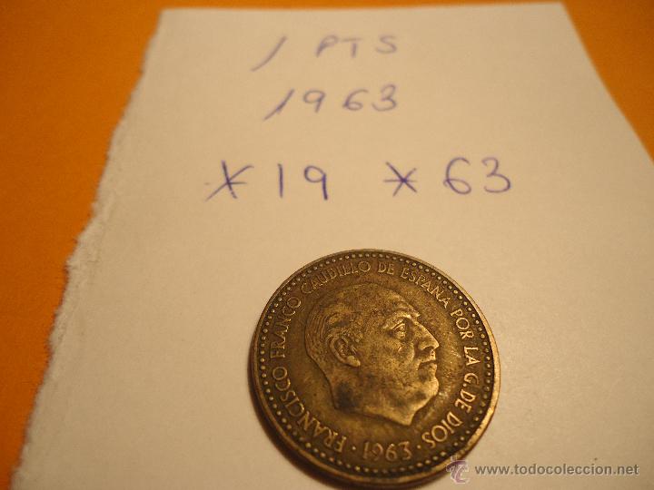 Monedas Franco: MONEDA DE 1 PTS DE 1963 *19-*63 - Foto 1