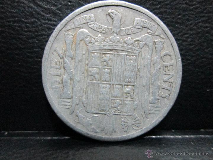 Monedas Franco: 10 centimos 1941 variante plus con V BC ESCASA - Foto 2