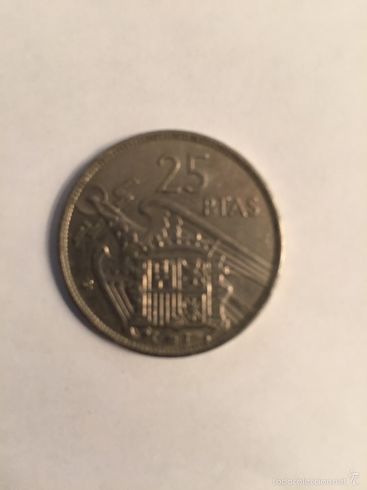 Monedas Franco: Moneda 25 pesetas de 1957 *70 - Foto 2
