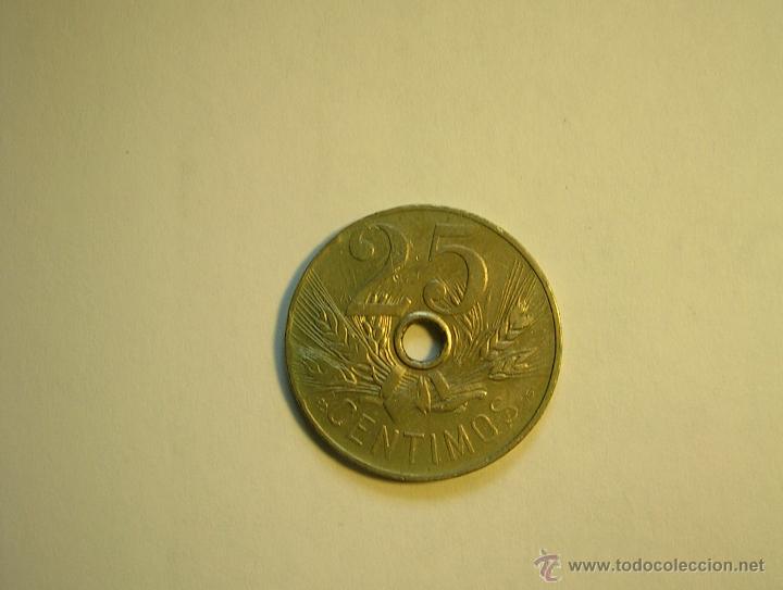 Monedas Franco: MONEDA DE 25 CENTIMOS DE 1927, EN NIQUEL. - Foto 3