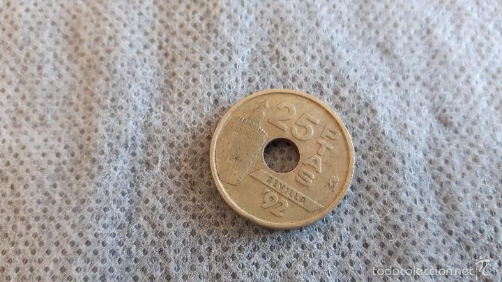 Monedas Franco: MONEDA DE 25 PESETAS DE SEVILLA 92 - Foto 4